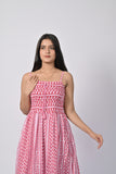 Women’s Pink Printed Sleeveless Maxi Dress