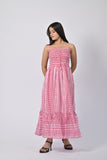 Women’s Pink Printed Sleeveless Maxi Dress