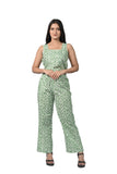 Chic Floral Crop Top and Pants Set