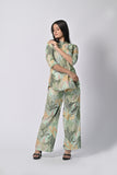 Elegant Green Floral Print Tunic Set