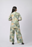Elegant Green Floral Print Tunic Set