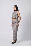 Chic Floral Crop Top and Pants Set