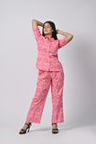 Soft Pink Printed Tunic and Pants Set