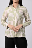 Women’s Green & Beige Abstract Print Shirt