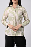 Women’s Green & Beige Abstract Print Shirt