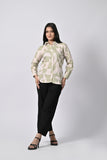 Women’s Green & Beige Abstract Print Shirt