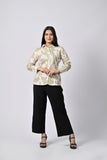 Women’s Green & Beige Abstract Print Shirt