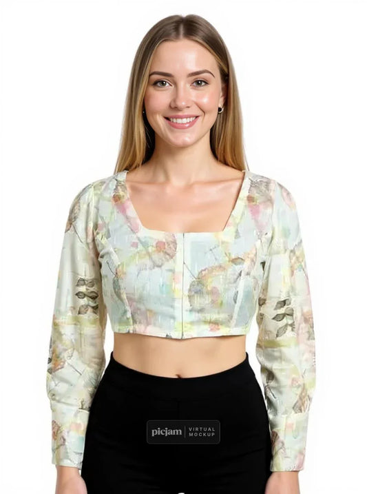 Printed Top Crop - Belle Noor