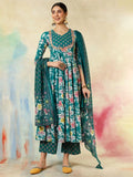 Designer Pure Cotton Anarkali Kurta with Bottom & Dupatta
