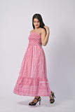 Women’s Pink Printed Sleeveless Maxi Dress