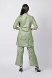 Stylish Green Floral Printed Tunic & Pants Set