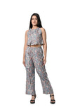 Chic Floral Crop Top and Pants Set