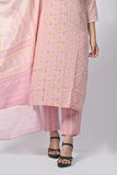 Soft Pink Floral Printed Cotton Kurti with Dupatta