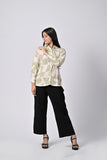 Women’s Green & Beige Abstract Print Shirt