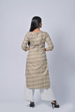 Women’s Beige Printed Straight Kurta