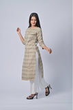 Women’s Beige Printed Straight Kurta