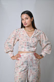 Muslin Silk Printed Top Crop - Belle Noor
