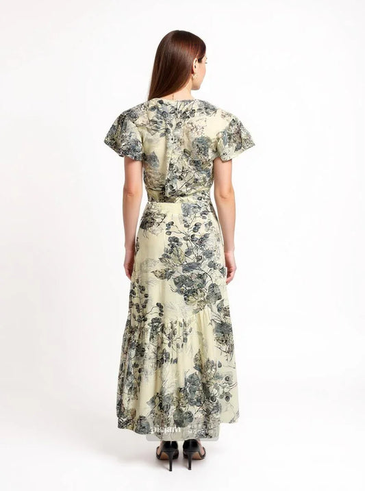 White Printed Dress - Belle Noor