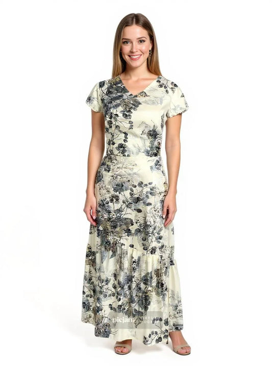 White Printed Dress - Belle Noor