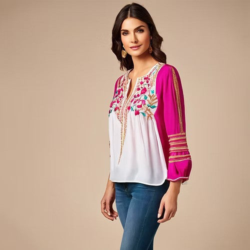 Chic Embroidered Top