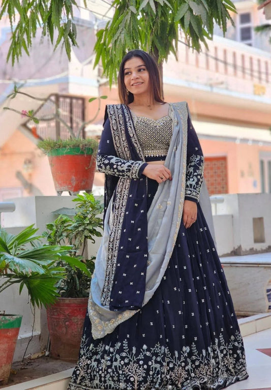 Designer Fox Georgette Sequins Work Lehenga Choli Perfect for Weddings