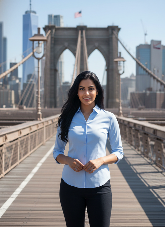 Women's Formal Blue Shirt